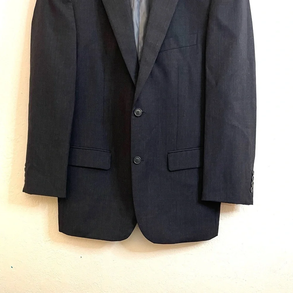 Pronto Uomo Two Buttons Wool Blend Blazer Suit Jacket Size 40R Black